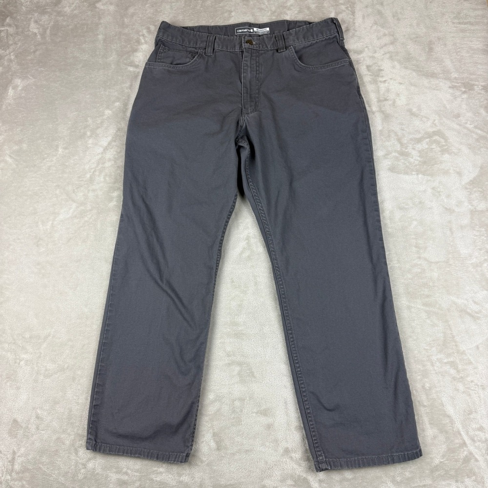 Carhartt Jeans Men 36x30 (34x29) Gray Carpenter Relaxed Fit Rugged Flex BN2517-M